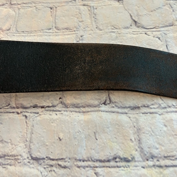 BWF MENS DOUBLE PRONG & HOLES CHUNKY WIDE BLACK LEATHER BELT SIZE 28 - Picture 5 of 11